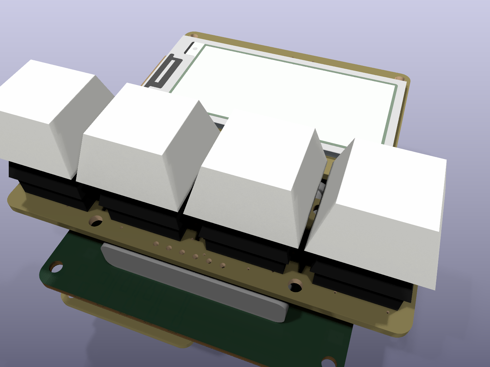 Landing pad PCB, 3D view from the back