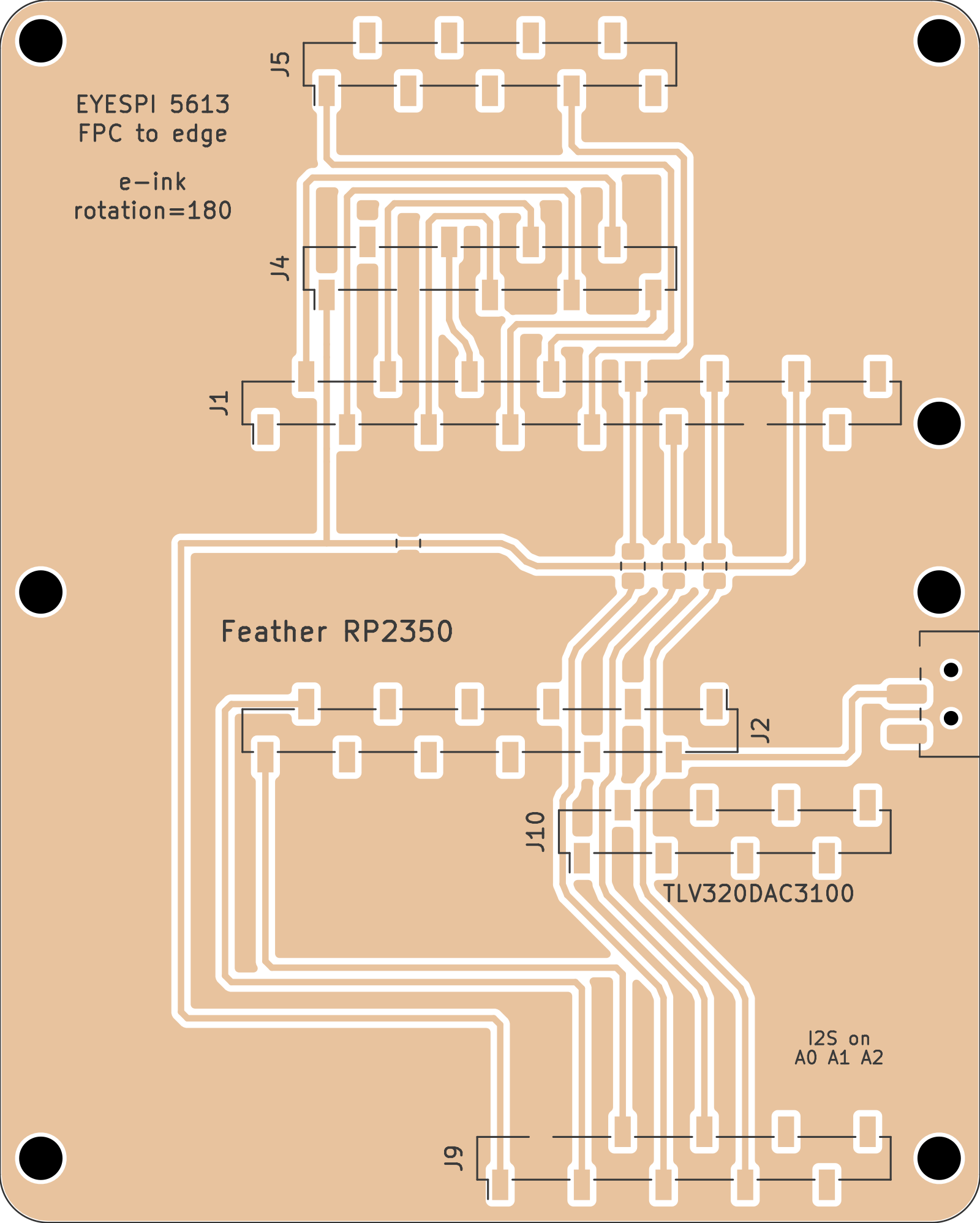 Copper layer of the landing pad PCB